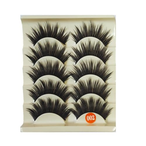 5 Pairs Black Thick Makeup Natural False Eyelashes Eye Lash Long Handmade Soft False Eyelashes