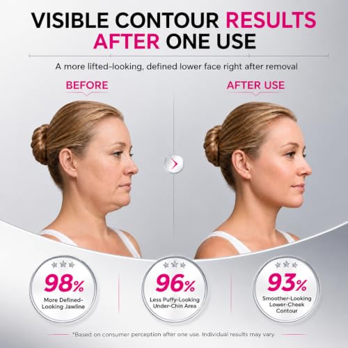 NING DermoLogie 5 Pack Chin Lifting Masks for Women & Men, V Line Double-Layer Support