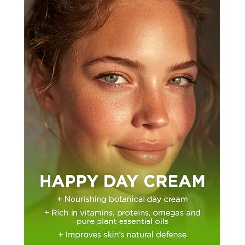 Andalou Naturals Cannacell Happy Day Cream - Hydrating Face Moisturizer with Nourishing Stem Cells - Rich in Vitamins, Plant-Based Proteins, & Omegas for Glowing Skin - 1.7 Fl Oz