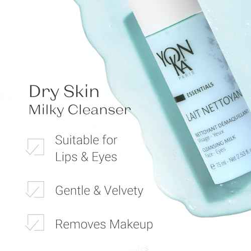Yonka Lait Nettoyant Facial Cleanser, Gentle Milk Cleanser & Makeup Remover, Daily Plant Based Wash, Moisturize and Balance Skins pH, All Skin Types, Paraben-Free