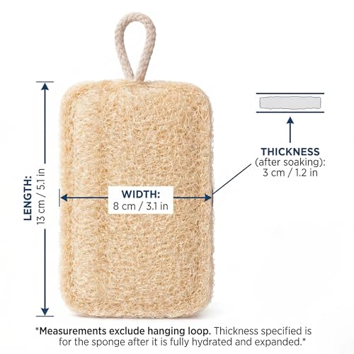 Natural Loofah Sponge 2 Pack - Exfoliating Body Scrubber