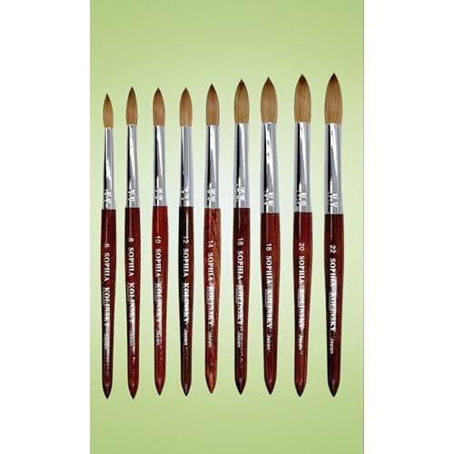 Acrylic Nail Brush Pure Kolinsky Hair Round Shape Redwood handle Size #6 to #22 Pick Your Size (SIZE #14)