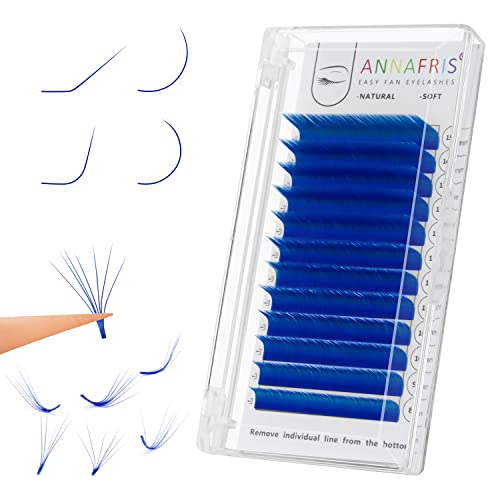 Colored Eyelash Extensions Blue 0.07 D Curl 8-15mm Mix