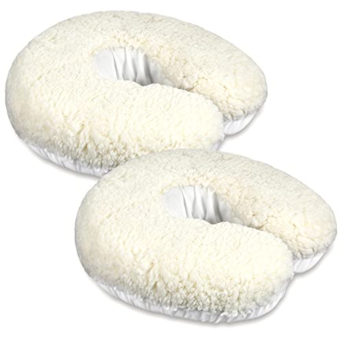 Soft Fleece Massage Table Headrest Covers - 2 Pack Face Cradle Pad, 14.6" x 13"
