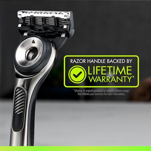 GilletteLabs with Exfoliating Bar by Gillette Razor for Men - 1 Handle, 4 Razor Blade Refills, Includes Premium Magnetic Stand