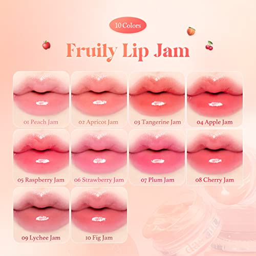 dasique Fruity Lip Jam (#01 Peach Jam) | High-shine finish | Moisturizing | Vegan, Cruelty Free | Lip Balm