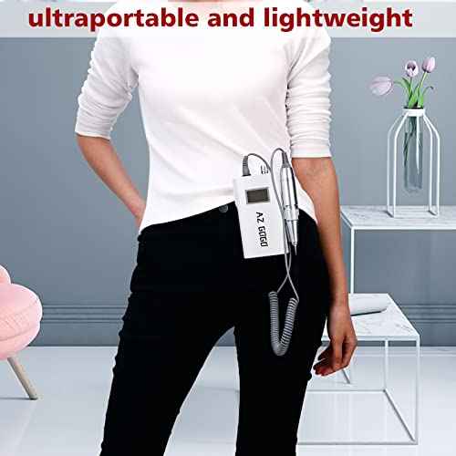AZ GOGO Electric Nail Drill, 30000RPM Rechargeable Portable Nail Drill Machine for Acrylic Gel Nails, Professional Manicure E-File for Home or Salon Use