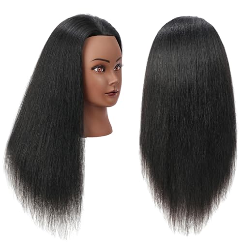 16 Inch Real Hair Mannequin Head with Clamp Holder