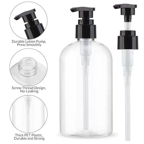 300ml Empty Pump Bottles 2 Pack Clear Plastic Dispenser