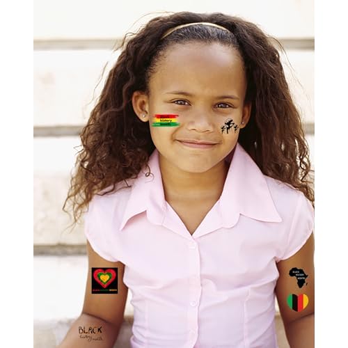 Oringaga 264 Black History Month Party temporary Tattoos Stickers Happy Black History Month Freedom Day Party Supplies Goodie Bag Stuffers Favors Prize Motivational Stickers 24 Sheets