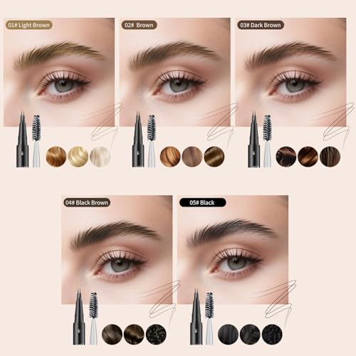 Double-Ended Microblading Eyebrow Pencil - Waterproof Hair-Like Brows