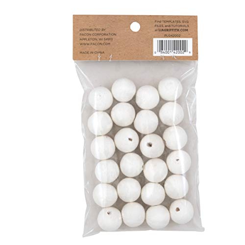 Lia Griffith White Cotton Spun Paper Balls 20mm - 24 Pack Craft Supplies