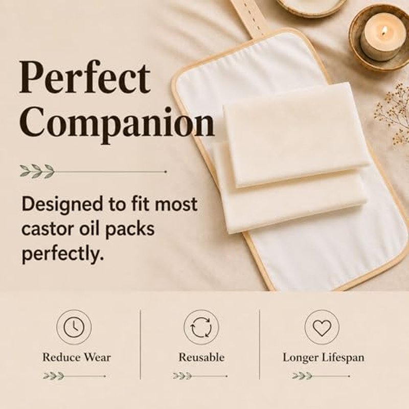 Organic Cotton Flannel for Castor Oil Packs (2 Pcs)