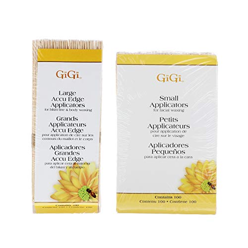 Gigi All Purpose Honee Waxing Kit for Women - Soft Wax 14Oz, Multi-Purpose Warmer, Wax Sticks for Hair Removal Applicators 100 Ct Each, At-Home Waxing Kit