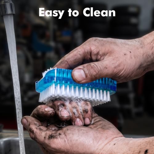 Dual-Sided Nail Brush for Fingernail and Skin Cleaning - Heavy Duty Handle