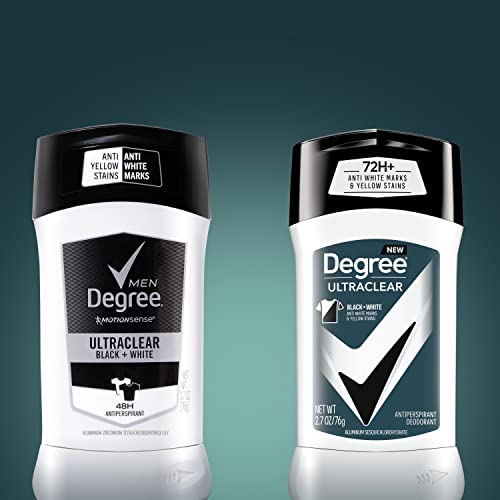 Degree Men UltraClear Antiperspirant Deodorant Black+White 2 Count 72-Hour Sweat & Odor Protection Antiperspirant For Men With MotionSense Technology 2.7 oz