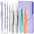 9pc Blackhead Remover & Ingrown Hair Tweezers Kit