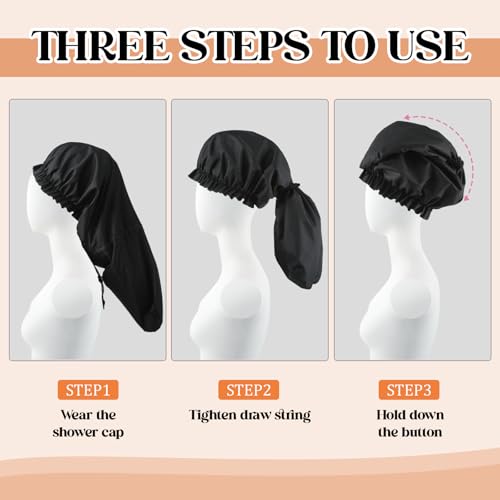 Extra Large Shower Cap for Braids, Dreadlocks & Long Hair - 2 Pack