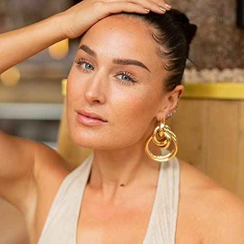 Fab Brows LUX Duo Stencil Eyebrow Kit - The Ultimate Brow Stencil Kit with Duo Brow Powder, Highlighter Powder, Stencil Shapes, Eyebrow Tools & Mirror - Eyebrow Stencil Kit Makeup - Light Brown/Medium