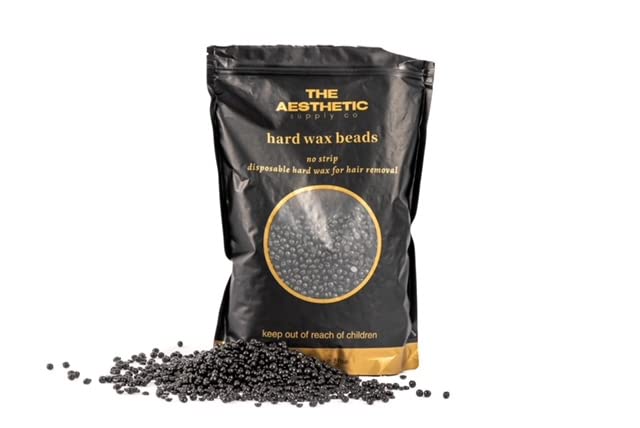 The Aesthetic Supply Co - Black & Gold Hard Wax Beads, NO STRIPS NEEDED! 2.2LB Waxing Beads, Brazilian Bikini Wax,Hard Wax Hair Removal for Face, Body, Legs, 1, 16.0 Ounce