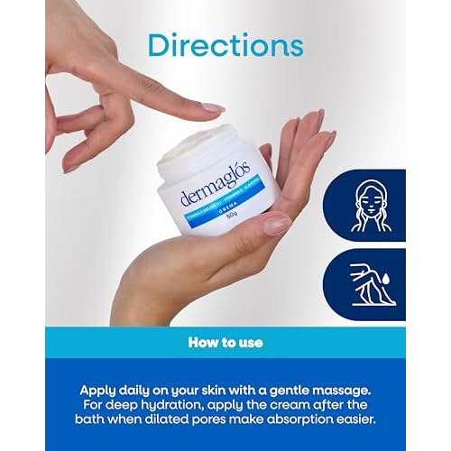 Dermaglos Moisturizing Cream | Vitamin A (Retinoids), Vitamin E & Allantoin | Rich Moisturizer for Wrinkles, Stretch Mark Prevention, Tattoo Aftercare, Scar cream, Hydration for Smooth Skin | 1,76 oz