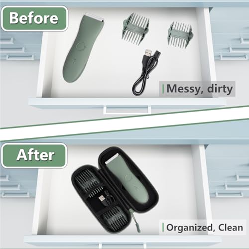 Case for Meridian Shaver, Electric Razor Travel Box for Meridian Trimmer Accessories with Shockproof Foam, Waterproof Storage Bag for MANSPOT Groin Hair Trimmer without Dock, Black