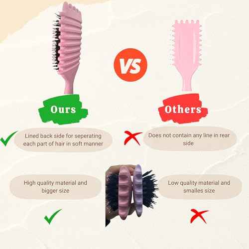 Bewelio- Curl Defining Brush for Wet Curly Hair, Curly Hair Brush (Pink)