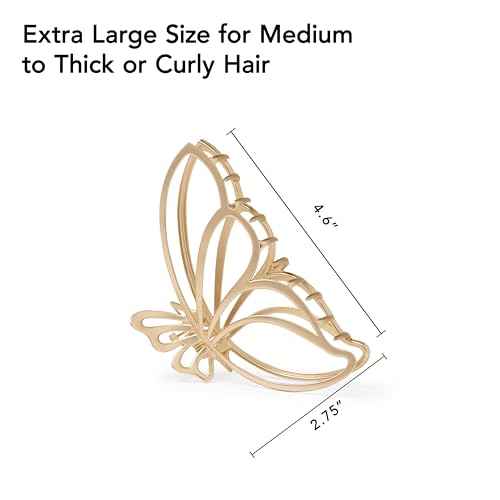 The Hair Edit Gilded Wing Clip ? Large Chic Gold Metal Hair Clip for Women, Hair Accessory for Styling & Everyday Wear, Clip For Medium,Thick or Curly Hair, Ideal Gift For Women, Perfect for Updos