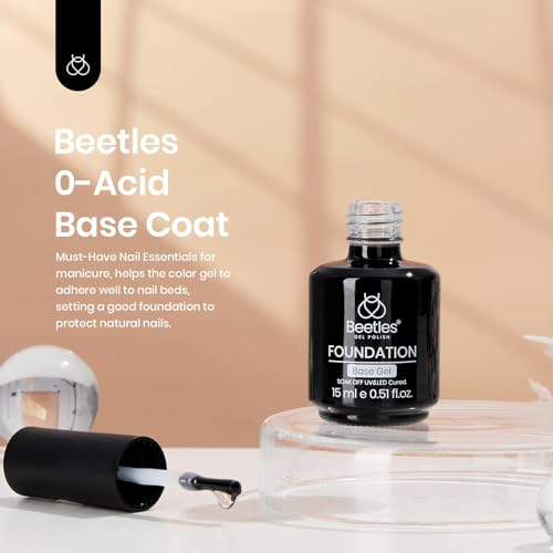Beetles Gel Nail Polish Base Coat - 15ml Long Lasting Soak Off Formula