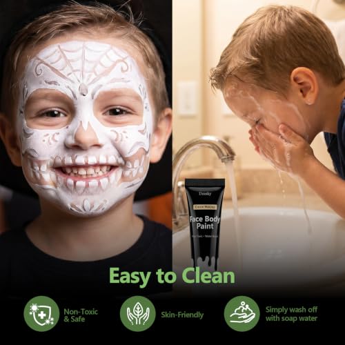 3-Pack White Face Paint Tube Kit, 0.7 fl oz Each
