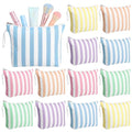 Reginary 12-Piece Pastel Striped Makeup Bags Set