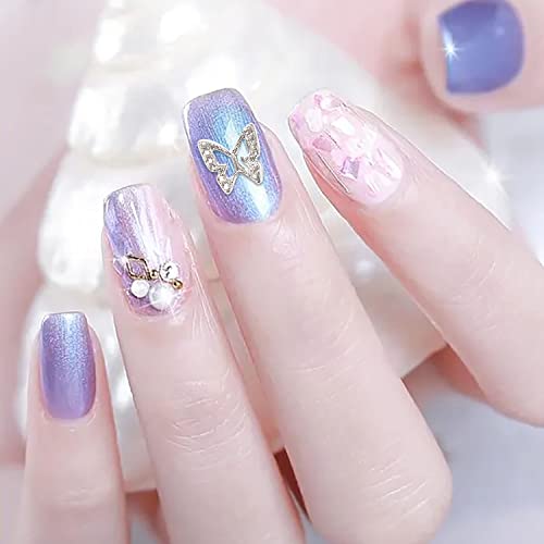 DANNEASY 100pcs 3d Butterfly Charms for Nails Silver Nail Charms Alloy Nail Jewels Nail Butterfly Design Nail Decoration for Acrylic Nails DIY Craft Nail Art Accessories