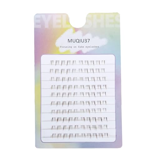 Brown Bottom Lashes Clusters Manga Bottom Lash Individual Wispy Natural Eyelash Clusters Lower False Lashes 100pcs Crisscross Clear Band Under Eyelashes MUQIU37 DIY Anime Lash Extensions (MQ616)
