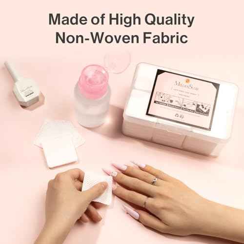 MelodySusie 1050PCS Lint Free Nail Wipes Kit, White Gel Nail Polish Remover Set with 1PCS Acetone Pump Dispenser Bottle 220ml for Professional Soak Off Gel Polish Remover