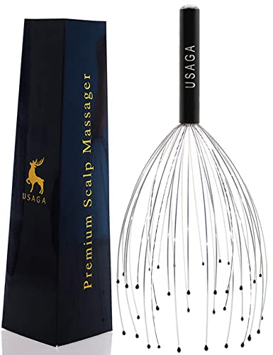 USAGA Black 36 Fingers Head Scalp Massager Head Scratcher Relaxation Tool