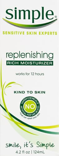 Simple Kind to Skin Face Moisturizer For Sensitive Skin Replenishing Rich 12-Hour Moisturization for All Skin Types 4.2 oz