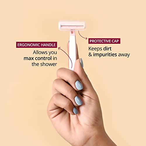 Carmesi Bikini Razor for Women | No Cuts, No Bumps Hair Removal | Japanese Nano-Precision Blade with Safety Comb | Smooth, Irritation-Free Bikini Line Shave | Pack of 2