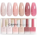 CANNI 6 Pcs Builder Nail Gel Set - Nude Pink Jelly UV LED Extension Gel