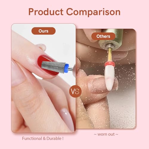 5 in 1 Medium Grit Tungsten Nail Drill Bit for Nail Drill Machine