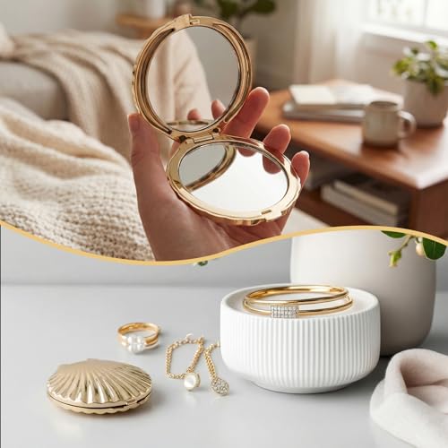 Novabright Sea Shell Compact Mirror 2.7" 1x/2x Magnification