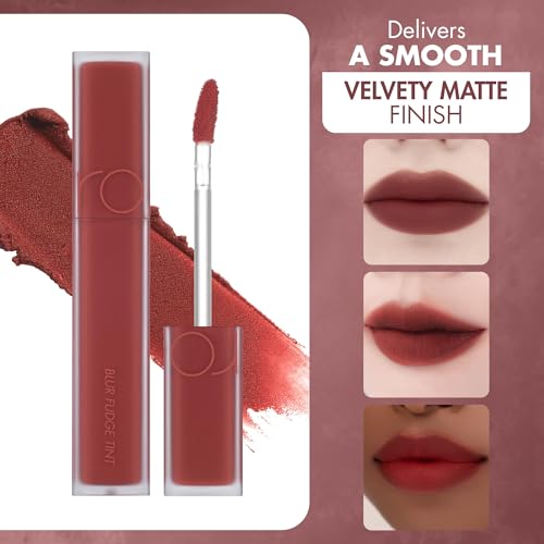 rom&nd Blur Fudge Tint 03 Musky - Iconic Burnt Orange Brick Velvety Matte Lip Tint | Non-Drying, Effortless Blur Effect K-Beauty Liquid Lipstick for All Skin Tones