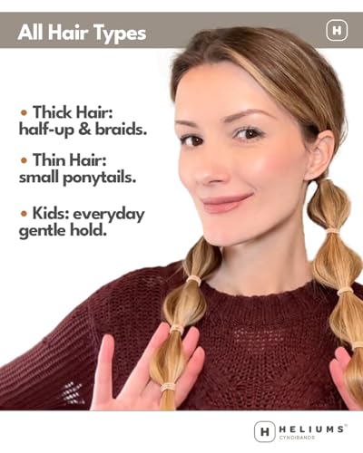 Heliums Small Hair Ties for Kids & Fine Hair - 48 Pack Black