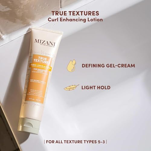 Mizani True Textures Curl Enhancing Lotion - Leave In Curl Cream for Curly Hair with Coconut Oil & Olive Oil, Frizz Control, Adds Hair Shine, No Drying Alcohols, Paraben-Free, (Pack of 2)