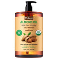 Yoken Organic Almond Oil 16 oz - 100% Pure Cold Pressed Moisturizer
