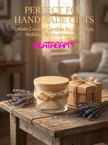Clear 4oz Glass Candle Jars with Bamboo Lids 12-Pack - Reusable Candle Containers
