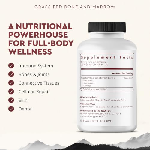 Grass Fed Beef Bone Marrow Supplement 180 Capsules