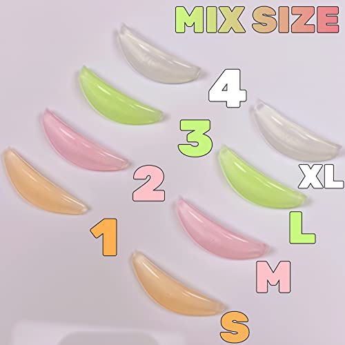 Liber beauty Lash Lift Rodss,DIY Eyelash Lift Pads,Silicone Eyealsh Perm Rods,Lash Lifting at Home 8 Pcs Eyelash Curler Pads 4 Sizes Reusable Soft Silicone Shields (New L curl Lift Pads)