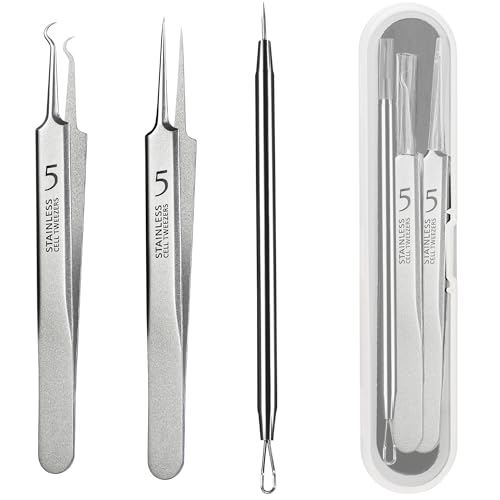 Blackhead Remover Tweezers Kit - 3-Piece Acne Extractor Tool Set