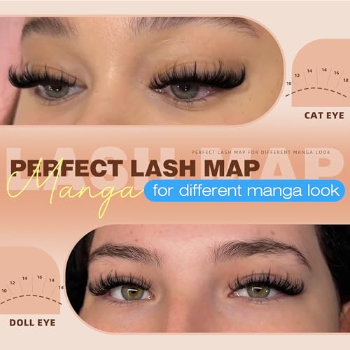 Fluffy Manga Cluster Eyelashes 10-18mm Wispy DIY Extensions