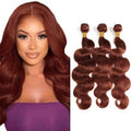 Fridnae 12-Inch Body Wave Human Hair Bundles - Color 33 Auburn Brown